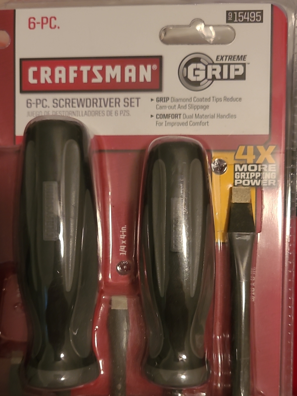 Screwdriver Set  6 Piece Craftsman Diamond Coated Tight Grip, Comfort Handle